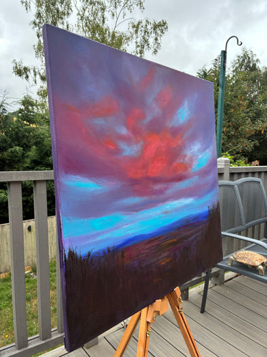 Eastnor Dusk by Francesca Currie |  Side View of Artwork 