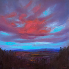 oil painting by Francesca Currie titled Eastnor Dusk