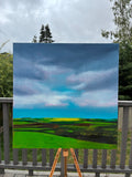 Original art for sale at UGallery.com | October Light by Francesca Currie | $3,050 | oil painting | 40' h x 40' w | thumbnail 3