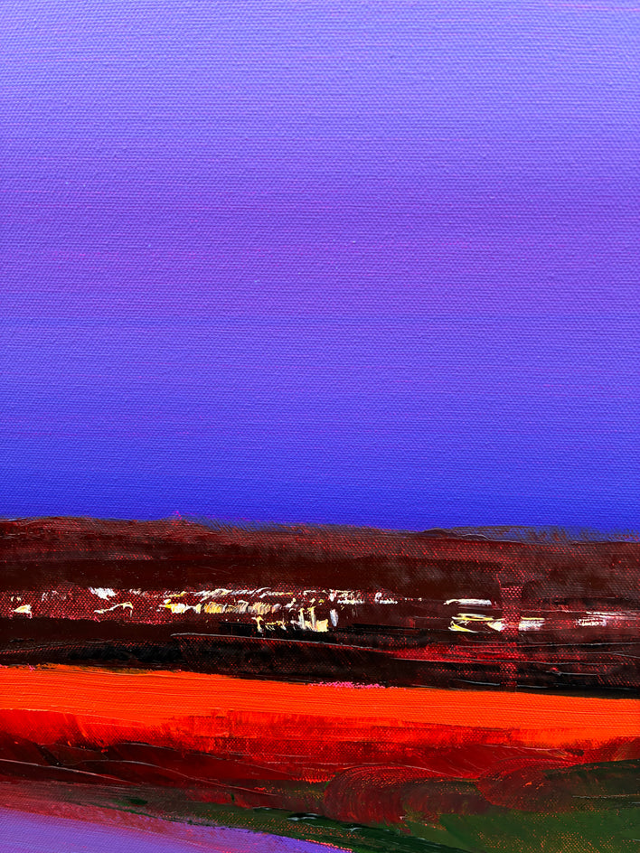 Violet Field by Francesca Currie |  Closeup View of Artwork 