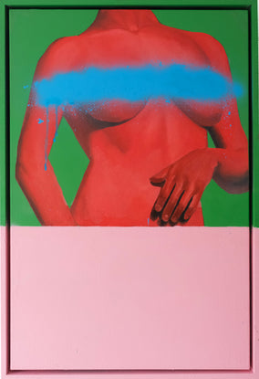 Original art for sale at UGallery.com | Red Form by Jay Jones (aka FunnyTummy) | $4,000 | oil painting | 21.06' h x 30.91' w