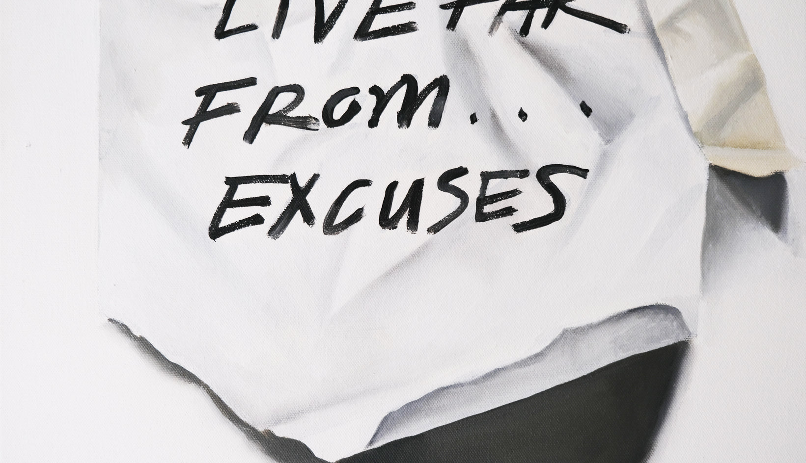 Results Live Far from Excuses by Jay Jones (aka FunnyTummy) |  Closeup View of Artwork 