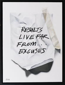 oil painting by FunnyTummy Jay Jones titled Results Live Far from Excuses