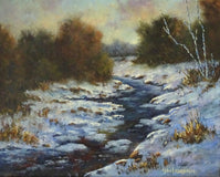 Original art for sale at UGallery.com | Remnants of Autumn by Gail Greene | $300 | oil painting | 8' h x 10' w | thumbnail 1