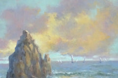 Original art for sale at UGallery.com | Sunset Sail by Gail Greene | $500 | oil painting | 16' h x 16' w | thumbnail 4