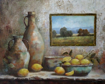 oil painting by Gail Greene titled The Old Lemon Bowl