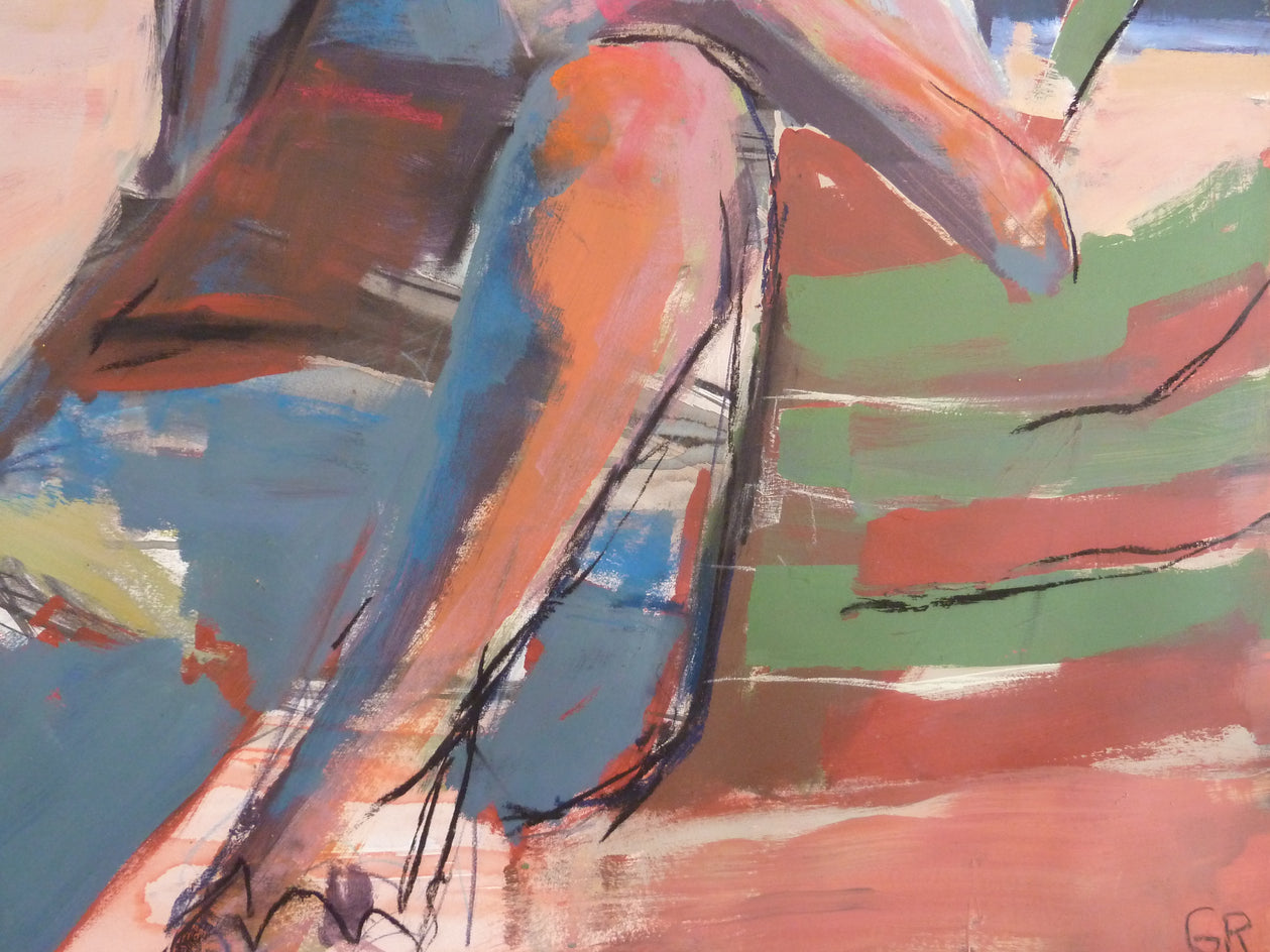 Beach Chair by Gail Ragains |  Closeup View of Artwork 