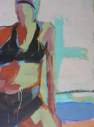 Beach Woman by Gail Ragains |   Closeup View of Artwork 