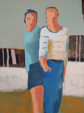 Original art for sale at UGallery.com | Couple by Gail Ragains | $3,900 | acrylic painting | 48' h x 36' w