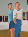 Original art for sale at UGallery.com | Couple by Gail Ragains | $3,900 | acrylic painting | 48' h x 36' w | thumbnail 1