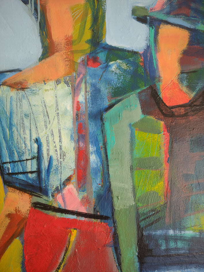 Dog Family by Gail Ragains |  Closeup View of Artwork 