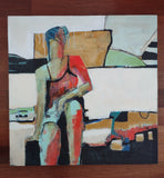 Original art for sale at UGallery.com | Figure in Landscape by Gail Ragains | $3,675 | acrylic painting | 40' h x 40' w | thumbnail 3