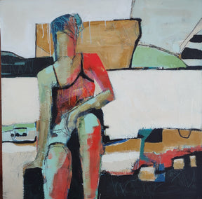 acrylic painting by Gail Ragains titled Figure in Landscape