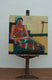 Original art for sale at UGallery.com | Red Dress by Gail Ragains | $3,750 | acrylic painting | 40' h x 40' w | thumbnail 3