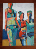 Original art for sale at UGallery.com | Swim Friends by Gail Ragains | $3,800 | acrylic painting | 48' h x 36' w | thumbnail 3