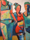 Original art for sale at UGallery.com | Swim Friends by Gail Ragains | $3,800 | acrylic painting | 48' h x 36' w | thumbnail 4