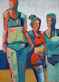 acrylic painting by Gail Ragains titled Swim Friends