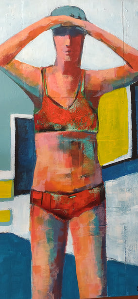 Original art for sale at UGallery.com | Where's My Lane? by Gail Ragains | $3,100 | acrylic painting | 48' h x 24' w