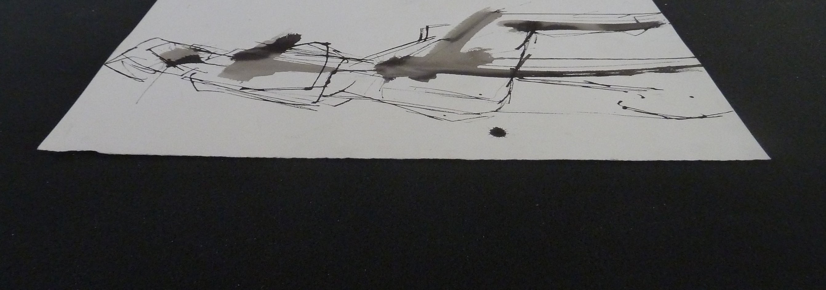 Gestural Ink Drawing #55 by Gail Ragains |  Side View of Artwork 