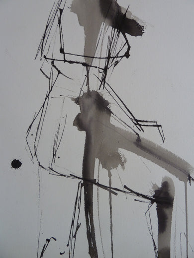 Gestural Ink Drawing #55 by Gail Ragains |   Closeup View of Artwork 