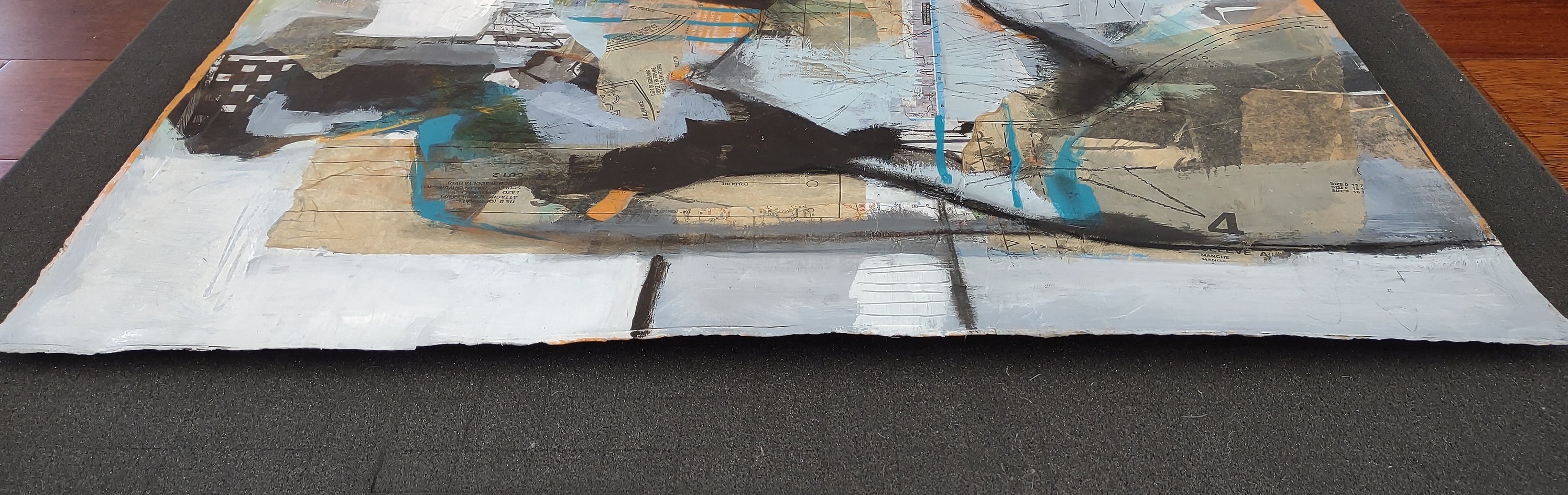 Abstract Collage Figure #1 by Gail Ragains |  Side View of Artwork 