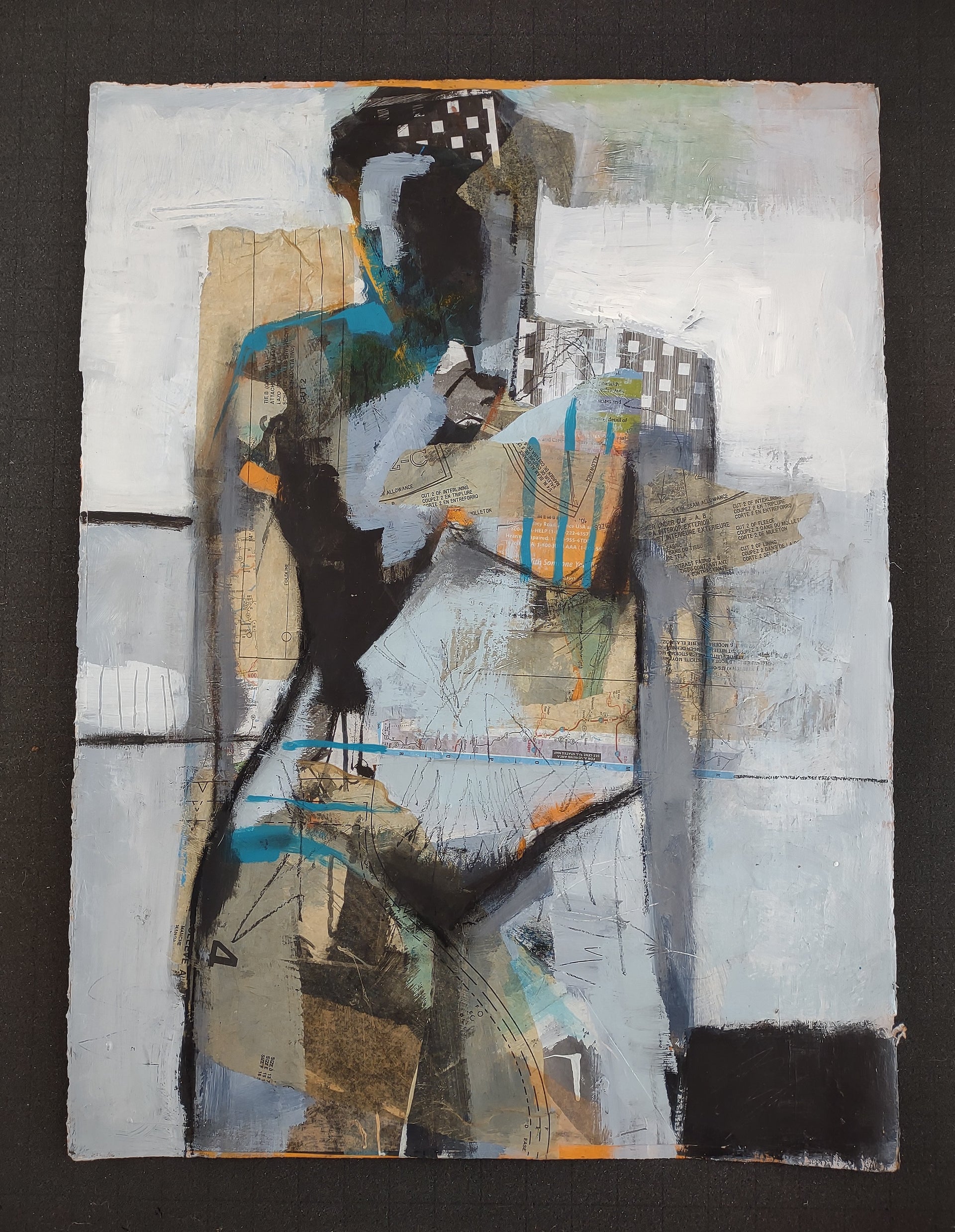 Abstract Collage Figure #1 by Gail Ragains - mixed media artwork | UGallery