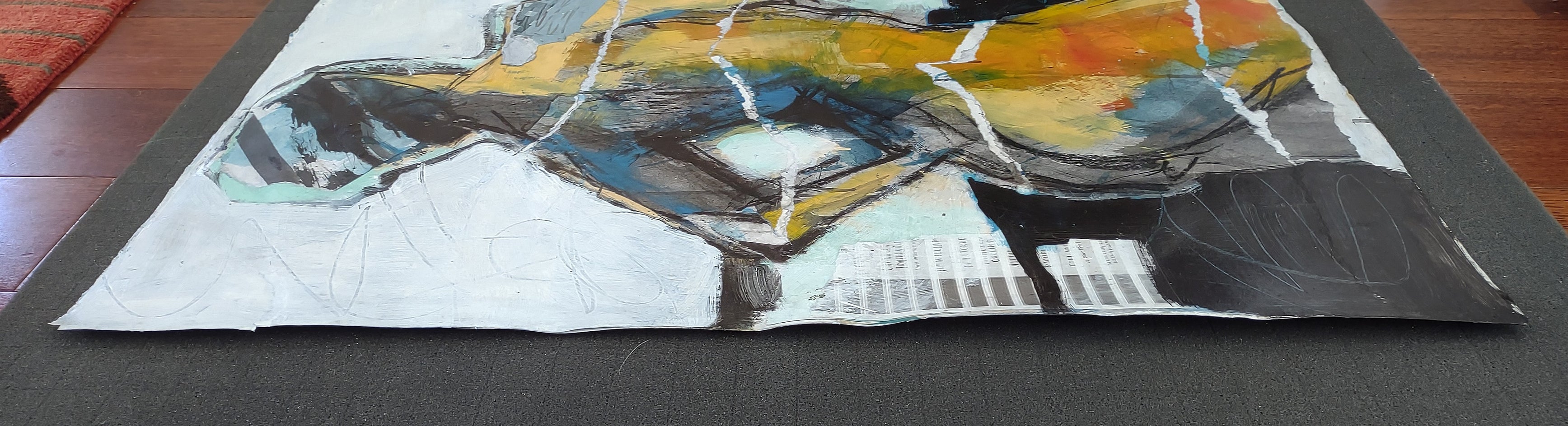 Abstract Collage Figure #2 by Gail Ragains |  Side View of Artwork 