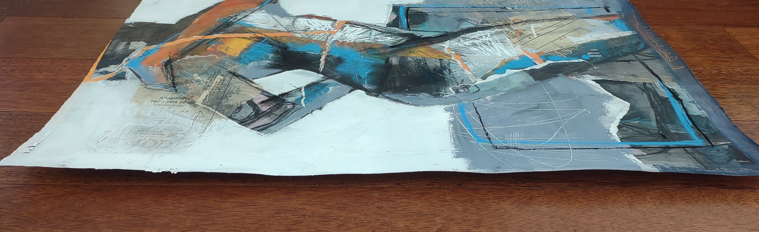 Abstract Collage Figure #3 by Gail Ragains |  Side View of Artwork 