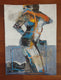 Original art for sale at UGallery.com | Abstract Collage Figure #3 by Gail Ragains | $1,100 | mixed media artwork | 30' h x 22' w | thumbnail 3