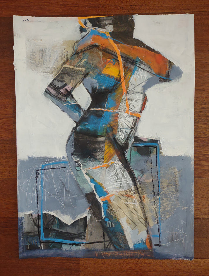 Abstract Collage Figure #3 by Gail Ragains |  Context View of Artwork 