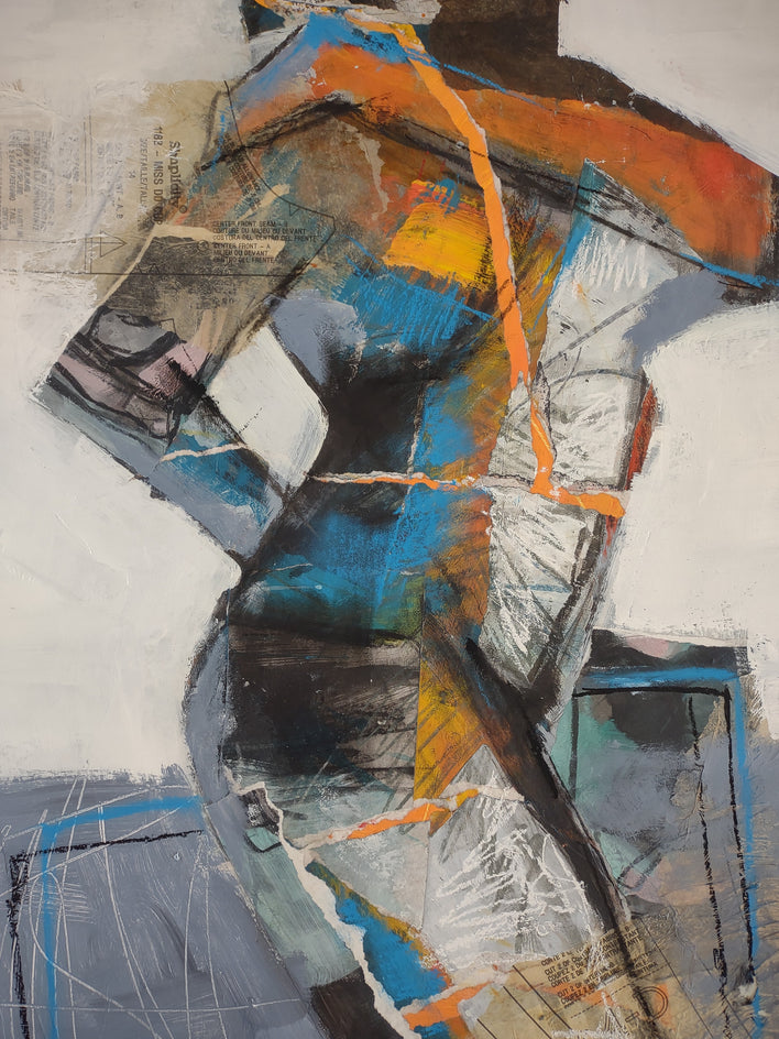 Abstract Collage Figure #3 by Gail Ragains |  Closeup View of Artwork 