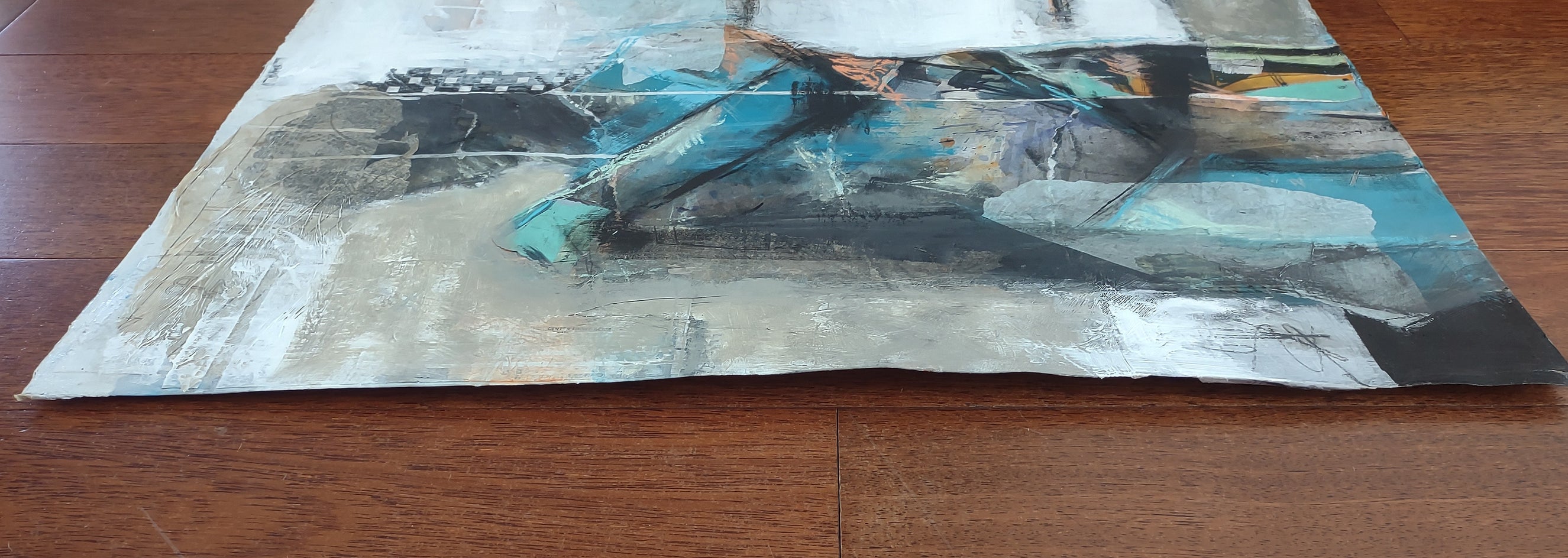 Abstract Collage Figure #4 by Gail Ragains |  Side View of Artwork 