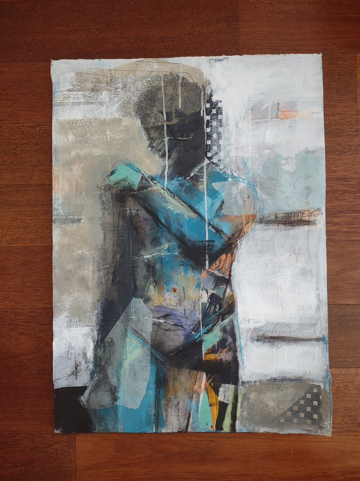 Abstract Collage Figure #4 by Gail Ragains |  Context View of Artwork 