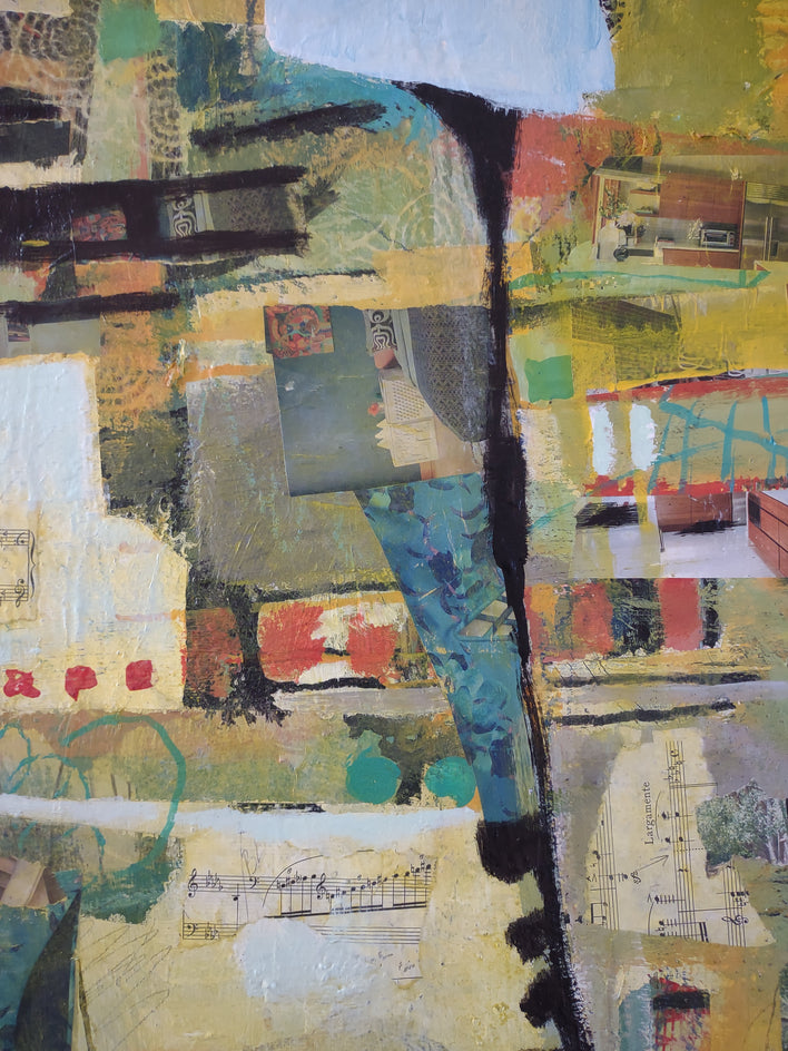 Collage Couple by Gail Ragains |  Closeup View of Artwork 