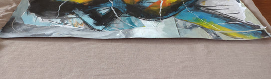 Original art for sale at UGallery.com | Fragmented by Gail Ragains | $1,175 | mixed media artwork | 36' h x 18' w | thumbnail 2