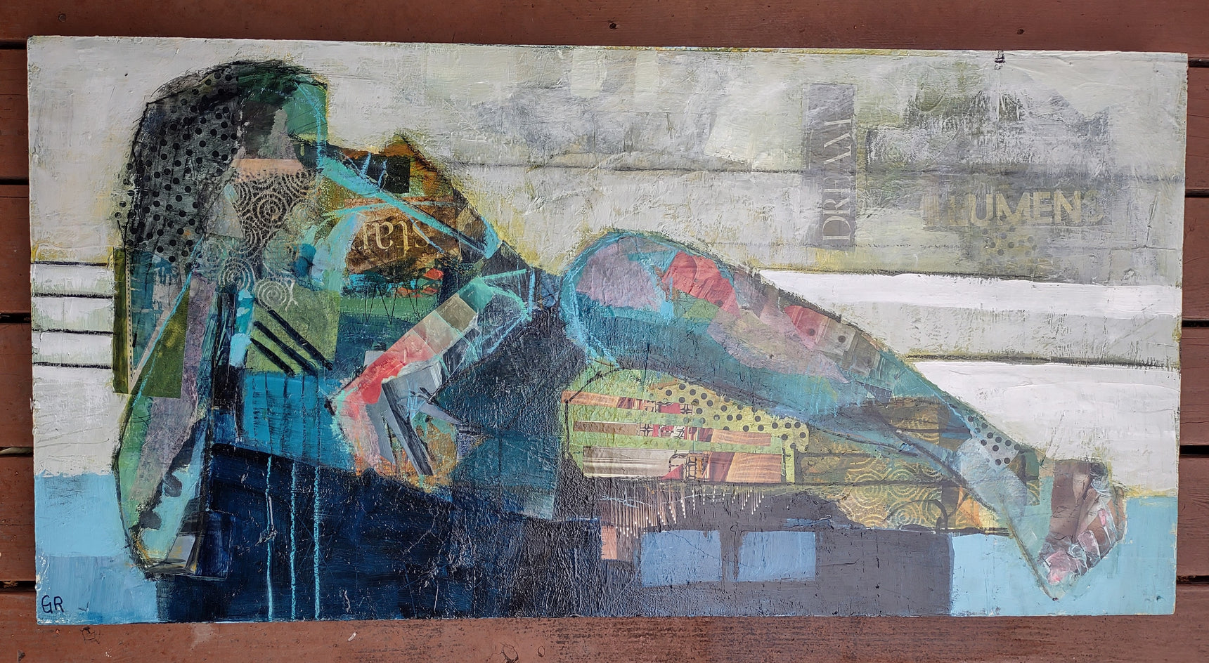 Reclining Figure in Blues by Gail Ragains |  Context View of Artwork 