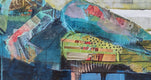 Original art for sale at UGallery.com | Reclining Figure in Blues by Gail Ragains | $1,825 | mixed media artwork | 24' h x 48' w | thumbnail 4
