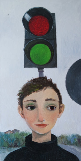 Original art for sale at UGallery.com | Indecision by Galya Popova | $1,950 | oil painting | 15.7' h x 31.4' w