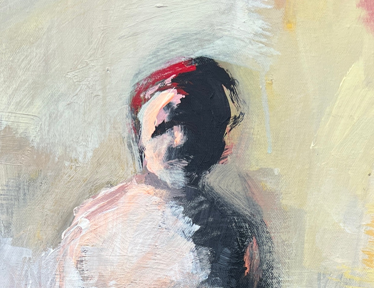 Just Beyond the Hill by Gena Brodie Robbins |  Closeup View of Artwork 