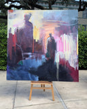 Original art for sale at UGallery.com | Duality by Gena Brodie Robbins | $13,500 | oil painting | 72' h x 72' w | thumbnail 3