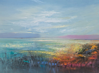 oil painting by George Peebles titled A Windy Day