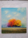 Original art for sale at UGallery.com | Brilliant Colors of Autumn by George Peebles | $2,400 | oil painting | 36' h x 36' w | thumbnail 3