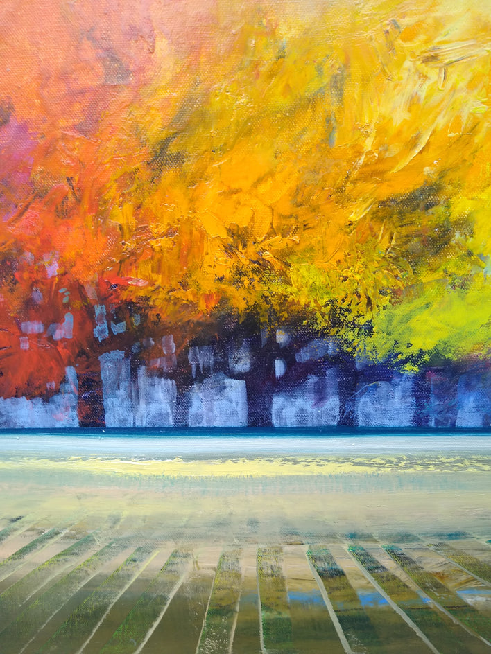 Brilliant Colors of Autumn by George Peebles |  Closeup View of Artwork 