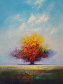 oil painting by George Peebles titled Maple Hill