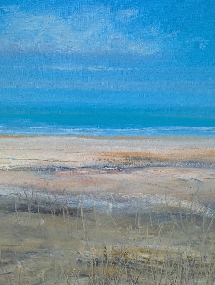 Secluded Beach by George Peebles |  Closeup View of Artwork 