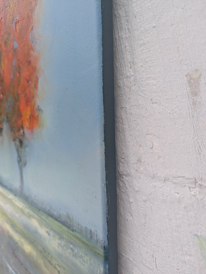 The Fence Line by George Peebles |  Side View of Artwork 