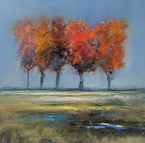 Original art for sale at UGallery.com | The Fence Line by George Peebles | $1,600 | oil painting | 30' h x 30' w