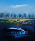 Original art for sale at UGallery.com | The Pond by George Peebles | $550 | oil painting | 24' h x 20' w | thumbnail 1