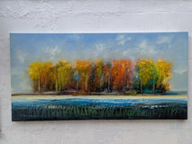 Original art for sale at UGallery.com | Tranquil Day by George Peebles | $4,200 | oil painting | 30' h x 60' w | thumbnail 3