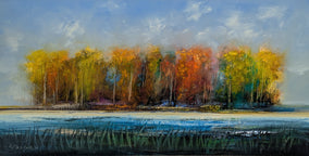 Original art for sale at UGallery.com | Tranquil Day by George Peebles | $4,200 | oil painting | 30' h x 60' w